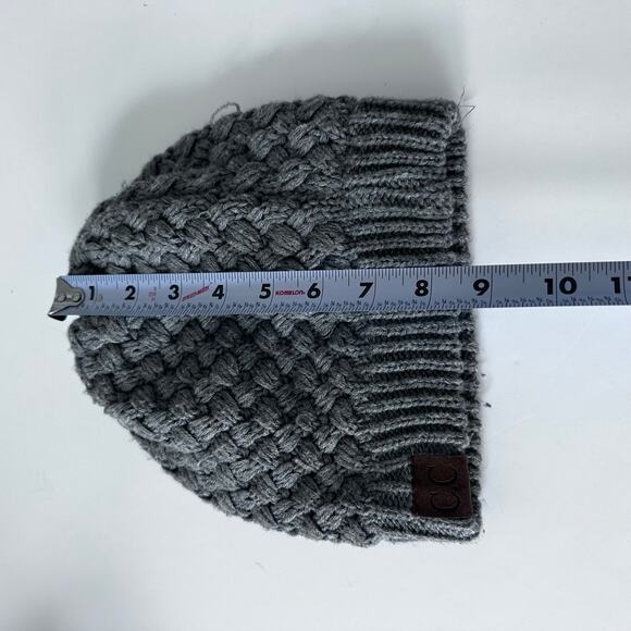 C.C. Basketweave Knit Warm Inner Lined Soft Stretch Skully Beanie Hat - Picture 5 of 6